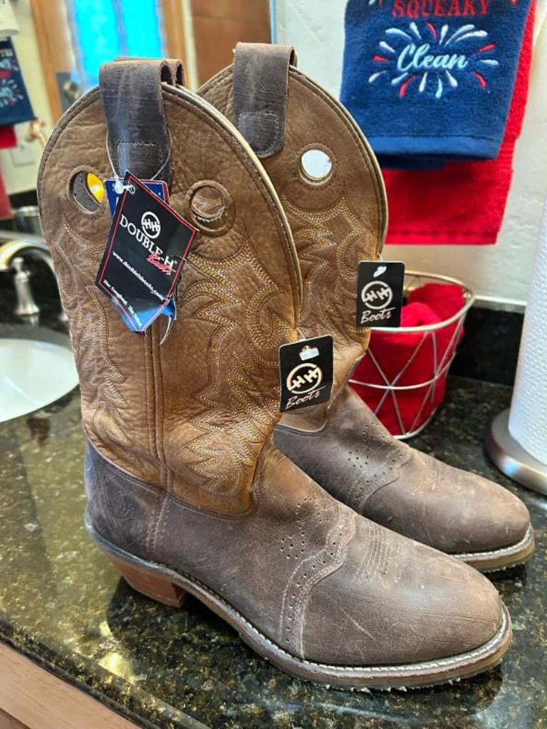 Double H Cowboy Boots Dh 967 Buckaroo Style W / Spur Ledge Made In Usa New